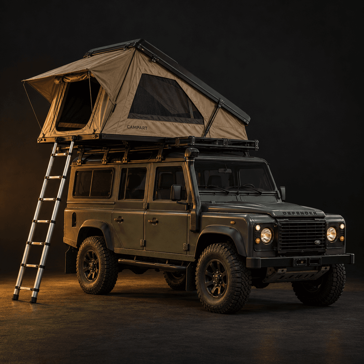 CAMPART rooftop tent shown on a Land Rover